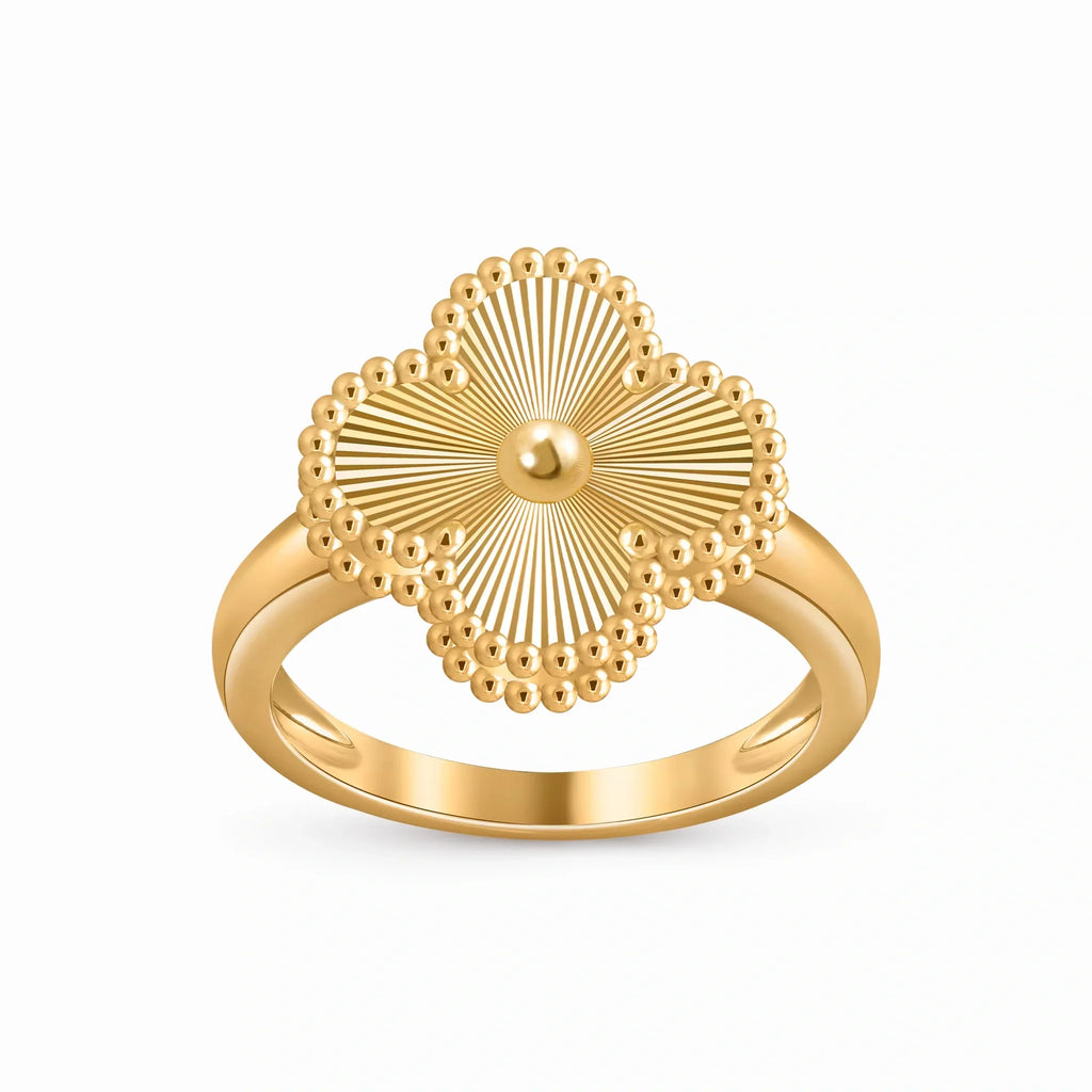 Perlee Sunburst Four Petal Ring