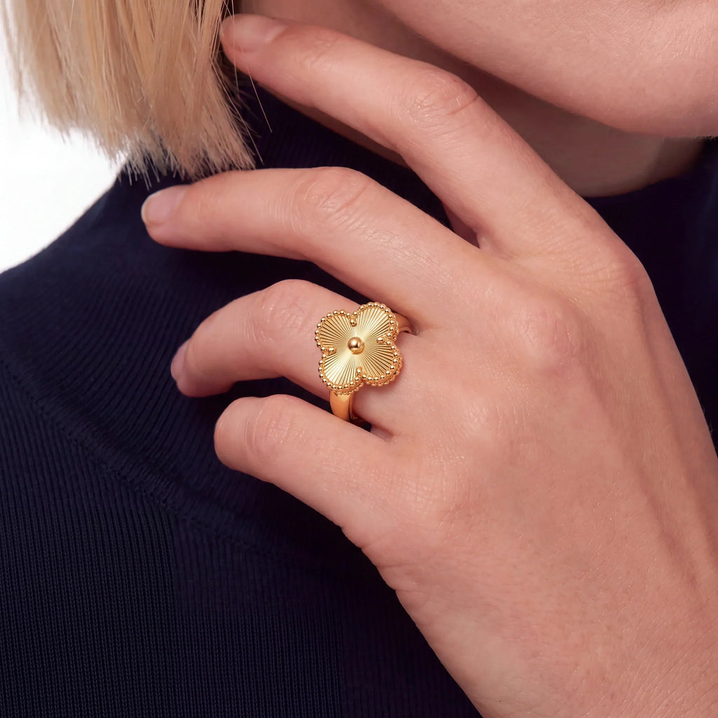 Perlee Sunburst Four Petal Ring