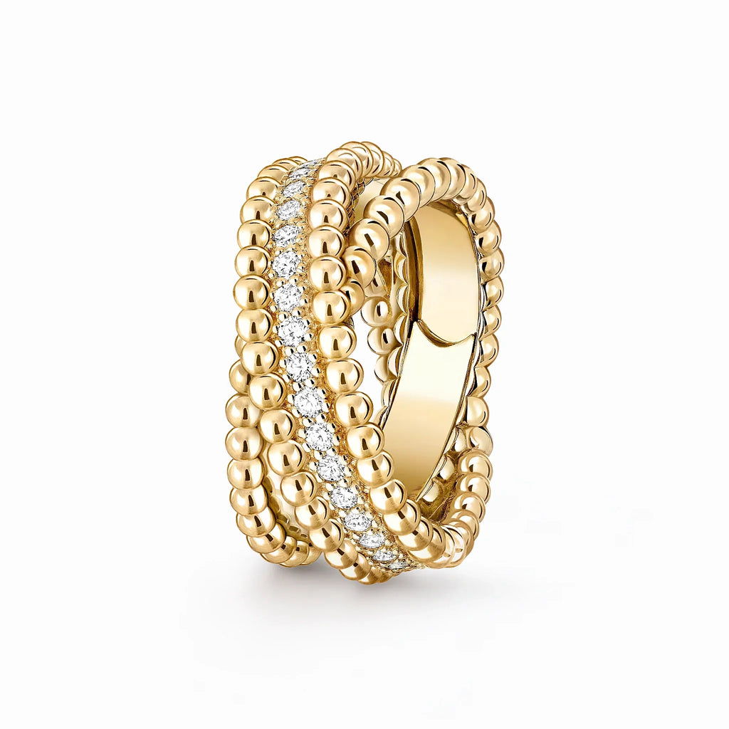 Perlee Wide Beaded Pavé Ring