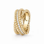 Perlee Wide Beaded Pavé Ring