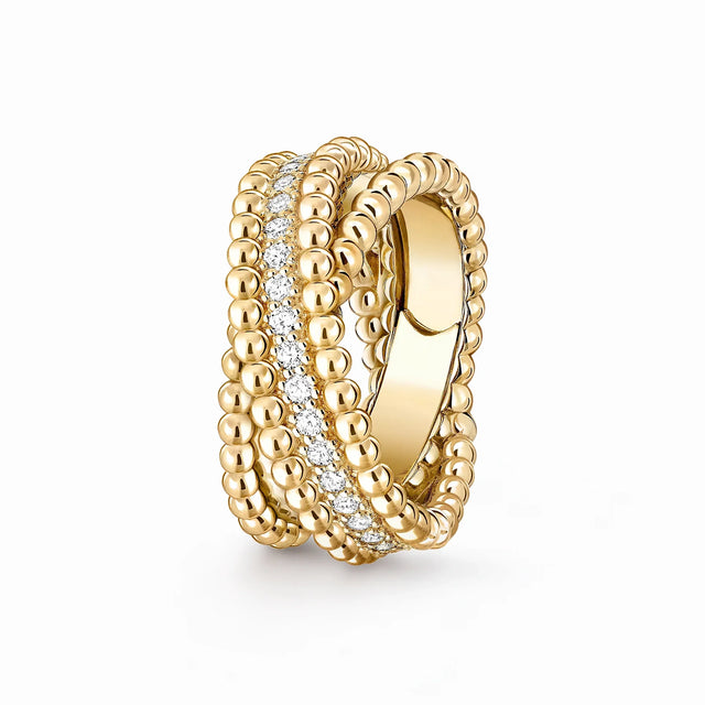 Perlee Wide Beaded Pavé Ring