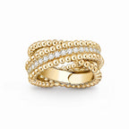 Perlee Wide Beaded Pavé Ring