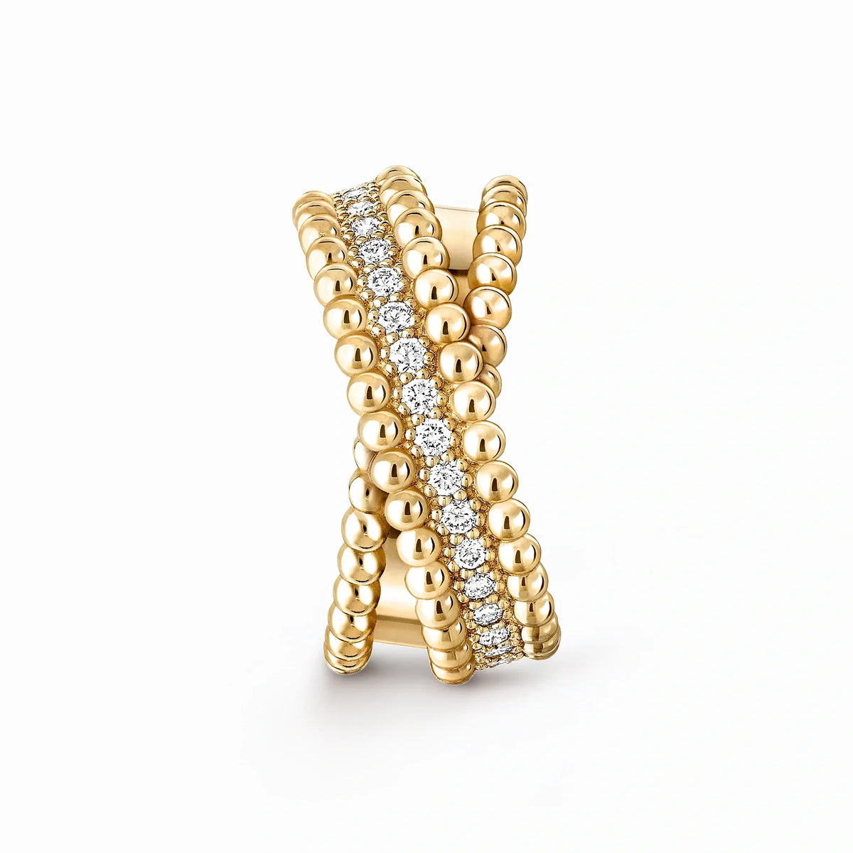 Perlee Wide Beaded Pavé Ring