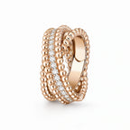 Perlee Wide Beaded Pavé Ring
