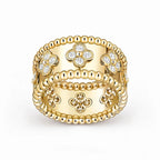 Perlee Wide Clover Pavé Ring