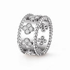 Perlee Wide Clover Pavé Ring