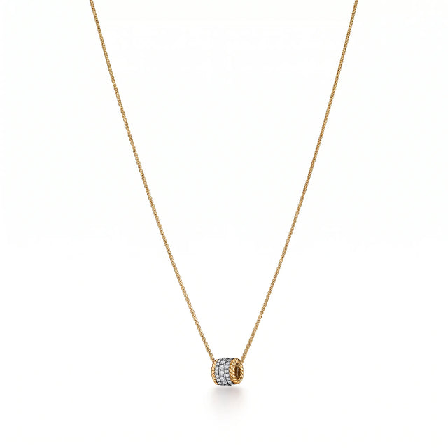 Rope Rolo Pavé Barrel Necklace