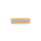 Rope Three Row Pavé Ring