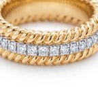 Rope Three Row Pavé Ring