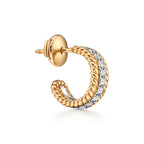 Rope Twisted Pavé Huggie Earrings