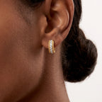 Rope Twisted Pavé Huggie Earrings