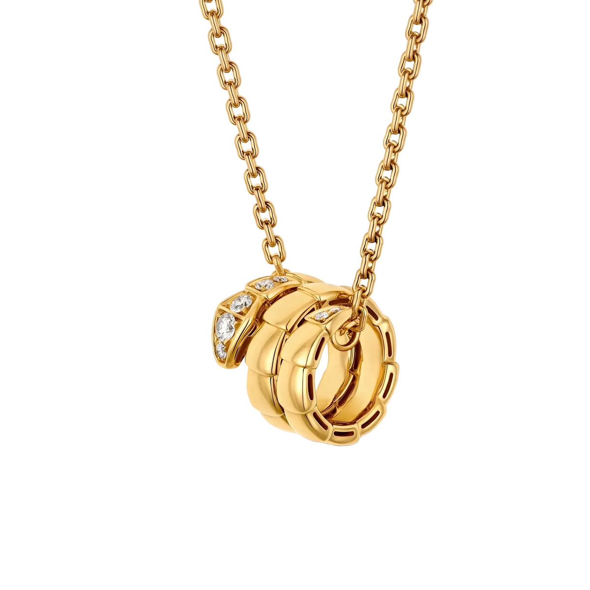 Serpenti Coiled Snake Pendant Necklace