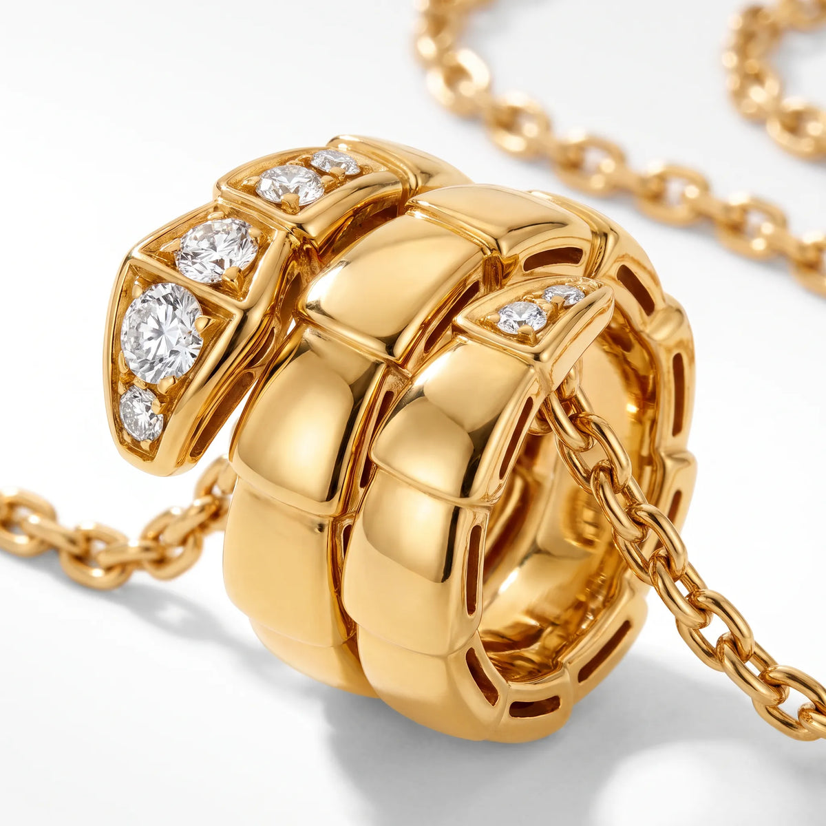 Serpenti Coiled Snake Pendant Necklace