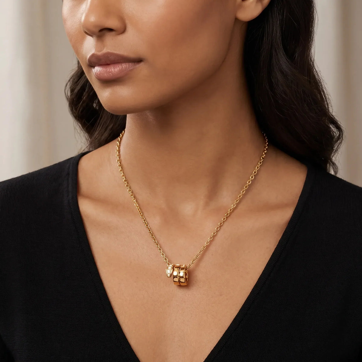 Serpenti Coiled Snake Pendant Necklace