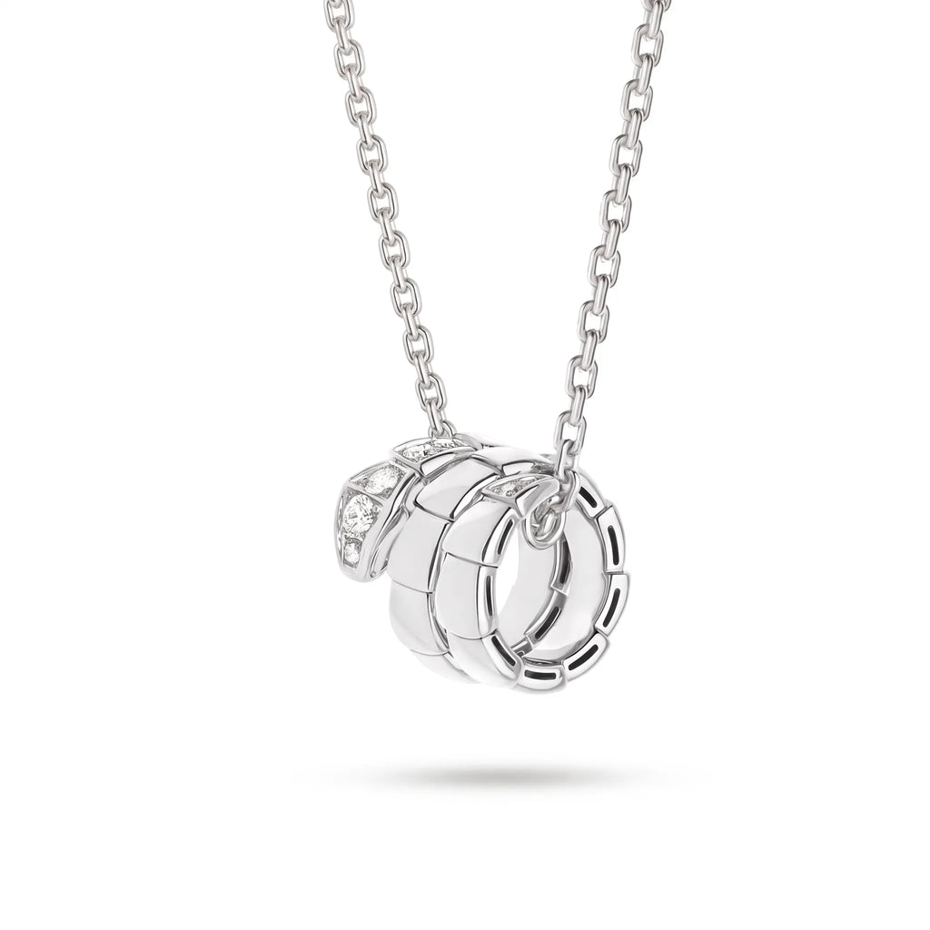 Serpenti Coiled Snake Pendant Necklace