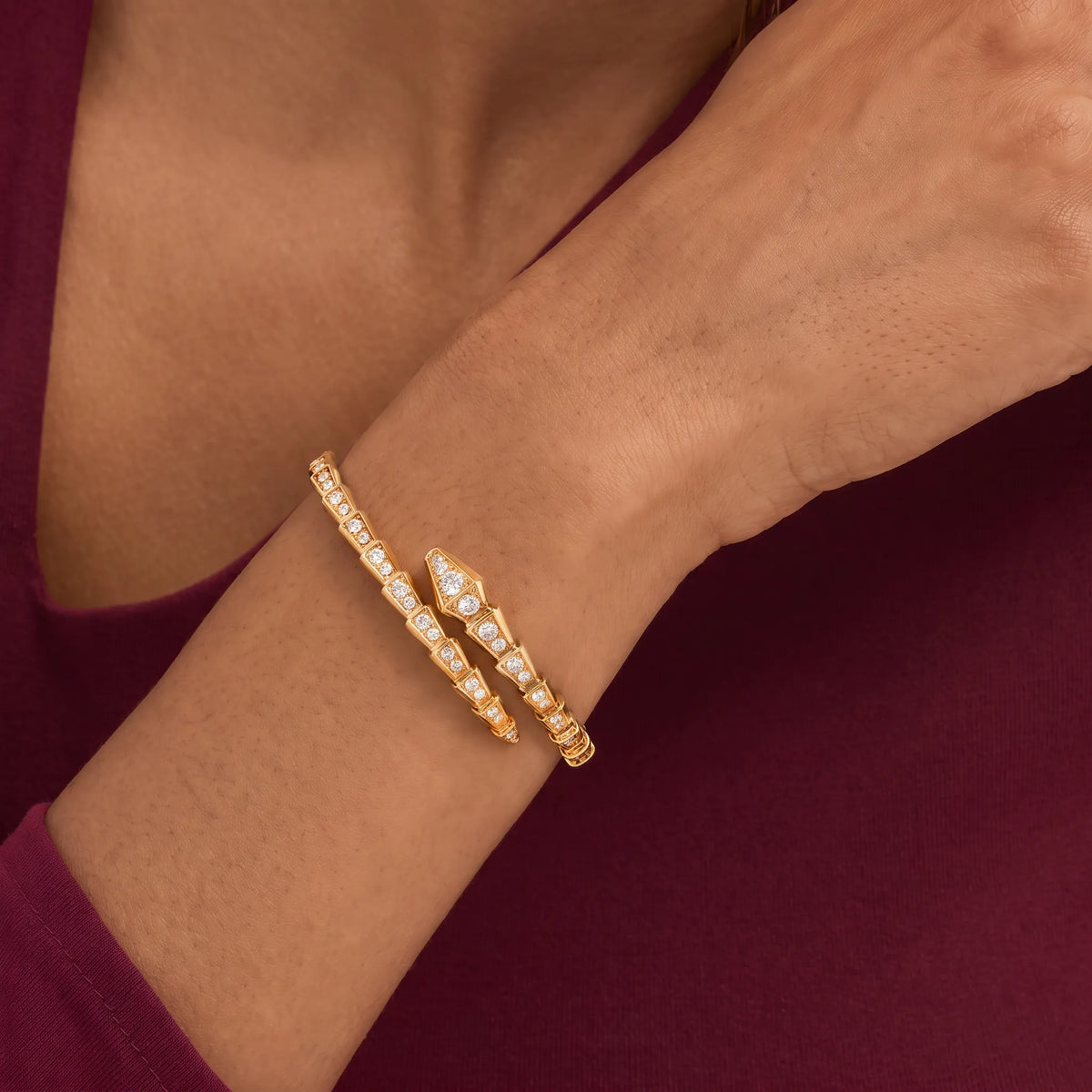 Serpenti Full Pavé Coil Bracelet