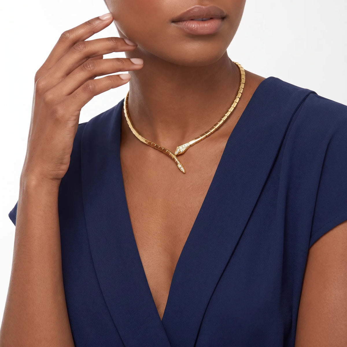 Serpenti Pavé Tip Collar Necklace