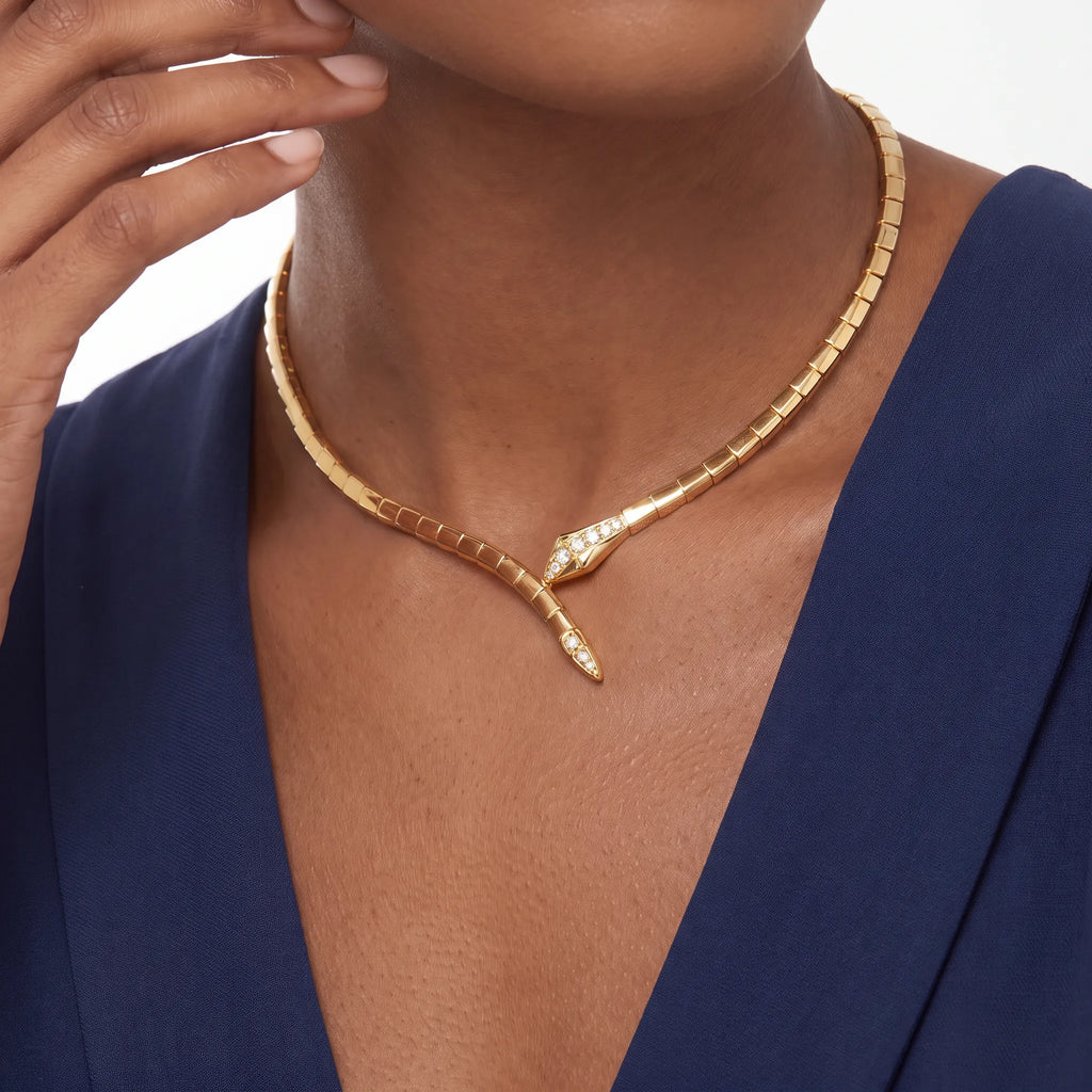 Serpenti Pavé Tip Collar Necklace