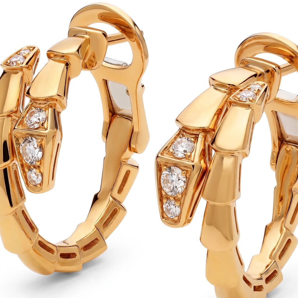 Serpenti Pavé Tip Hoop Earrings