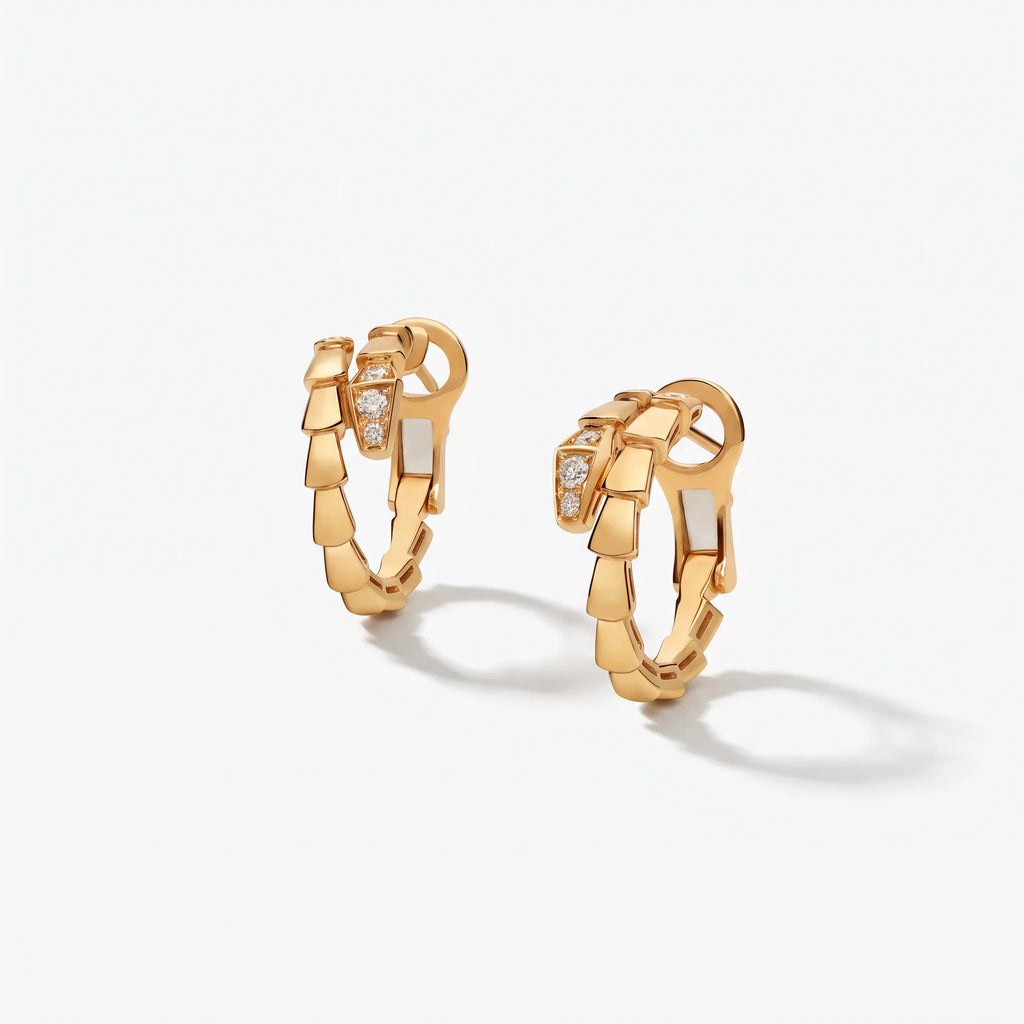 Serpenti Pavé Tip Hoop Earrings