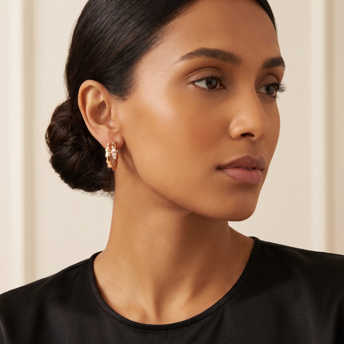 Serpenti Pavé Tip Hoop Earrings