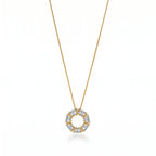 Sixteen Stone Open Circle Pendant Necklace