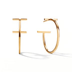 T Bar Geometric Hoop Statement Earrings