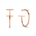T Bar Geometric Hoop Statement Earrings