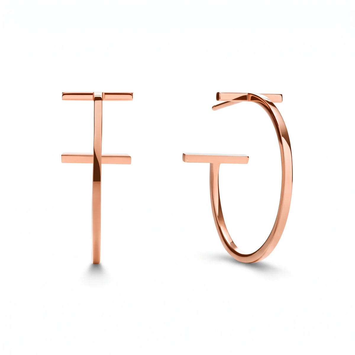T Bar Geometric Hoop Statement Earrings