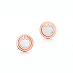 T Black Onyx Circle Stud Earrings