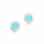 T Black Onyx Circle Stud Earrings