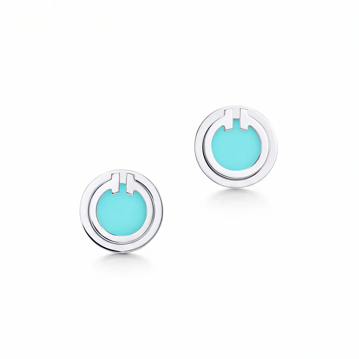 T Black Onyx Circle Stud Earrings
