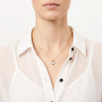 T Circle Mother-of-Pearl Disc Pendant Necklace