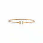 T Narrow Open Wire Cuff Bracelet