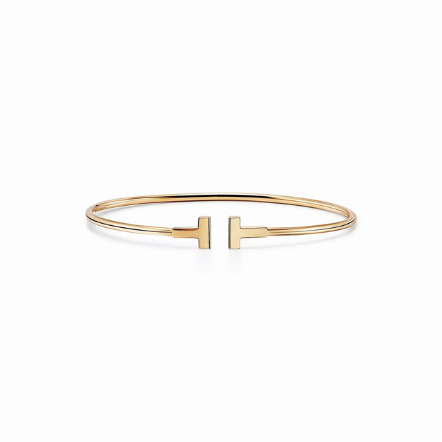 T Narrow Open Wire Cuff Bracelet