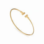 T Narrow Open Wire Cuff Bracelet