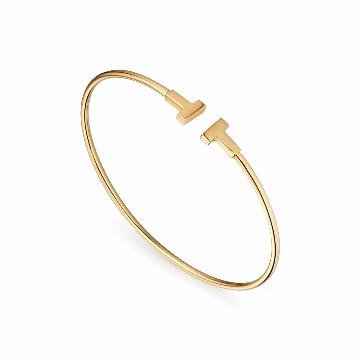 T Narrow Open Wire Cuff Bracelet