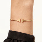 T Narrow Open Wire Cuff Bracelet