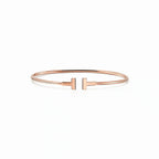 T Narrow Open Wire Cuff Bracelet