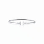 T Narrow Open Wire Cuff Bracelet