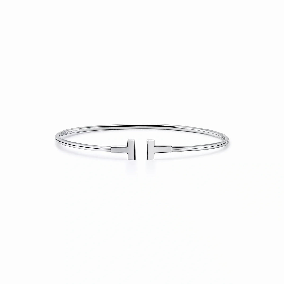 T Narrow Open Wire Cuff Bracelet
