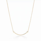 T Smile Curved Bar Pendant Necklace