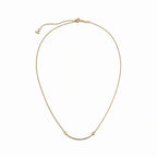 T Smile Curved Bar Pendant Necklace