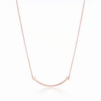 T Smile Curved Bar Pendant Necklace