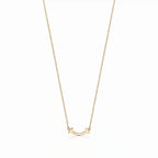T Smile Dainty Curve Pendant Necklace