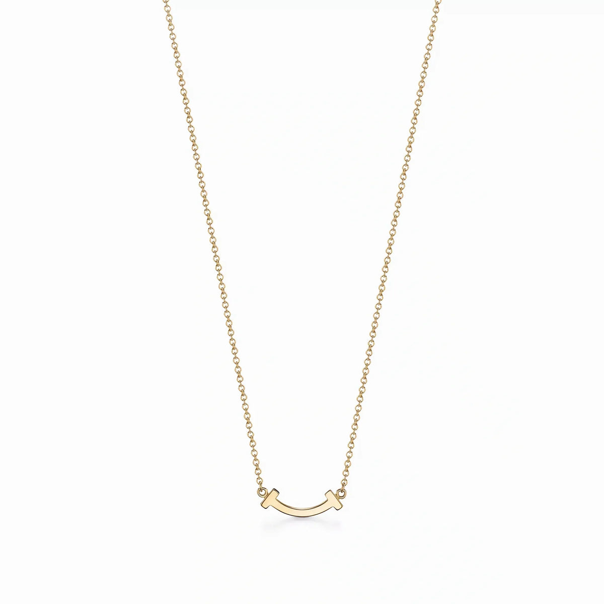 T Smile Dainty Curve Pendant Necklace