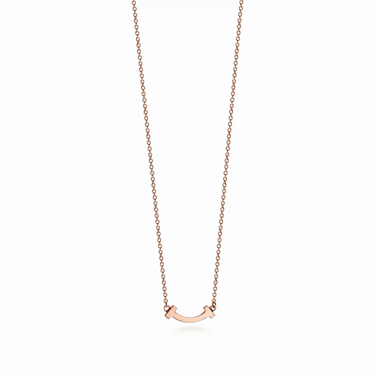 T Smile Dainty Curve Pendant Necklace