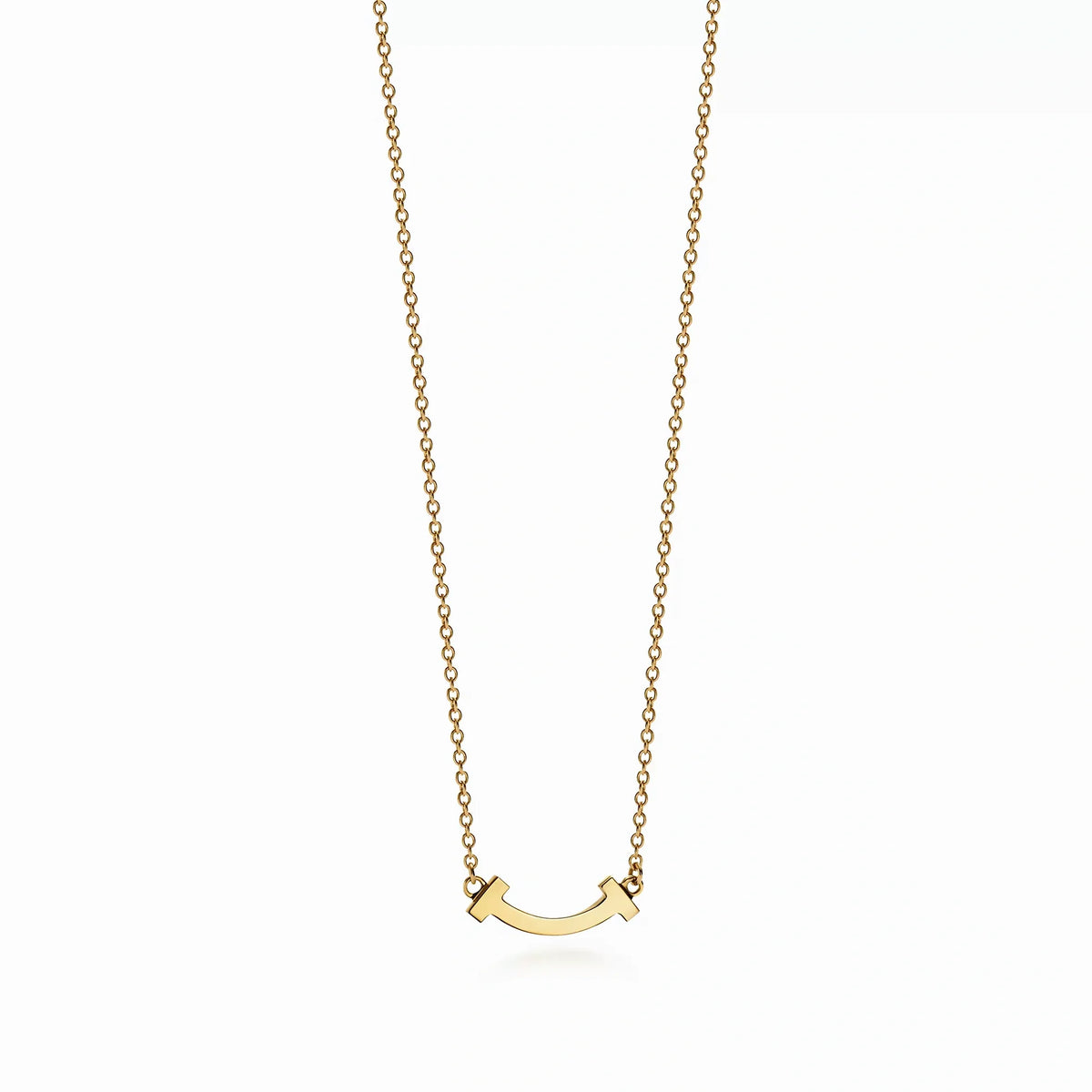T Smile Dainty Curve Pendant Necklace