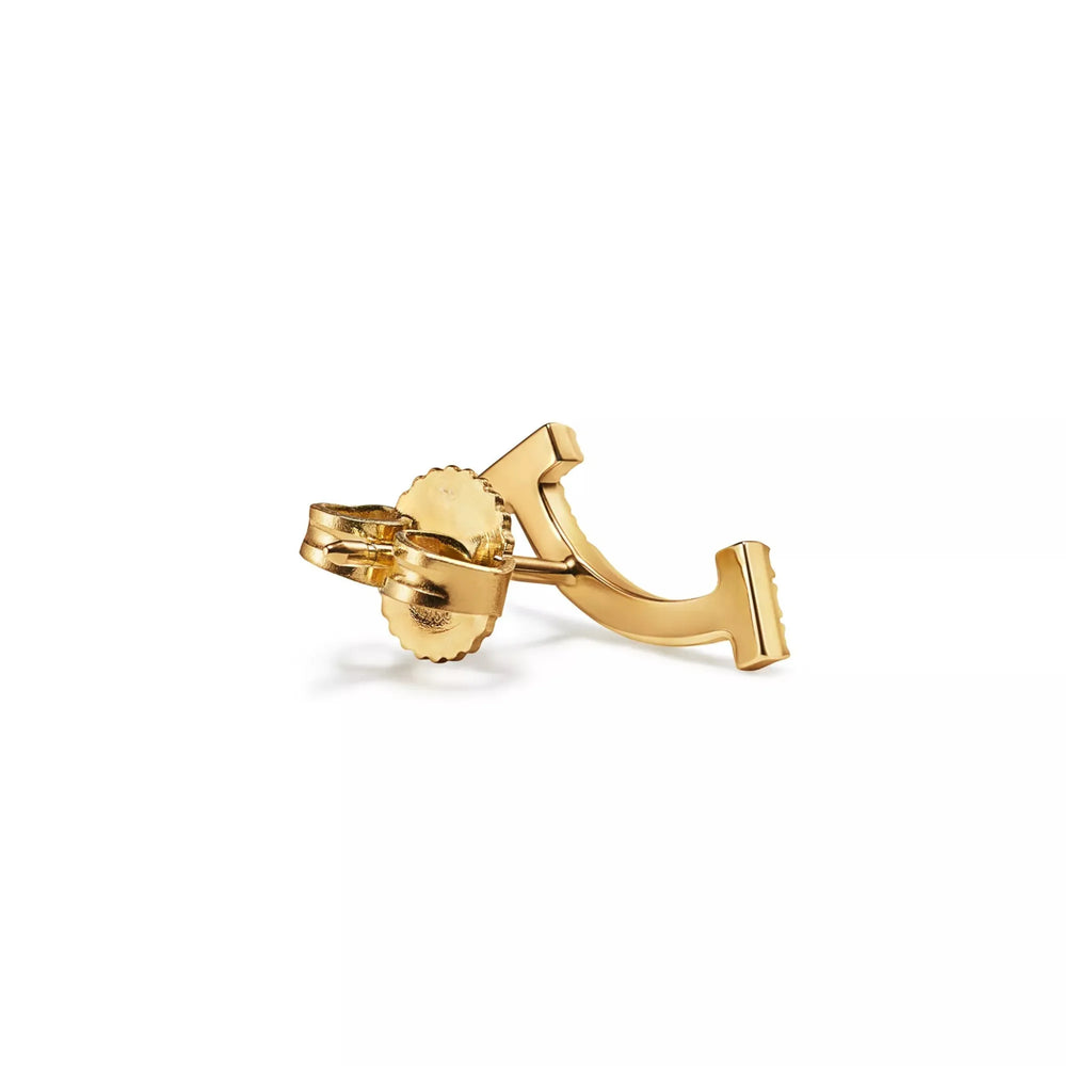 T Smile Mini Pavé Curved Earrings
