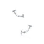T Smile Mini Pavé Curved Earrings